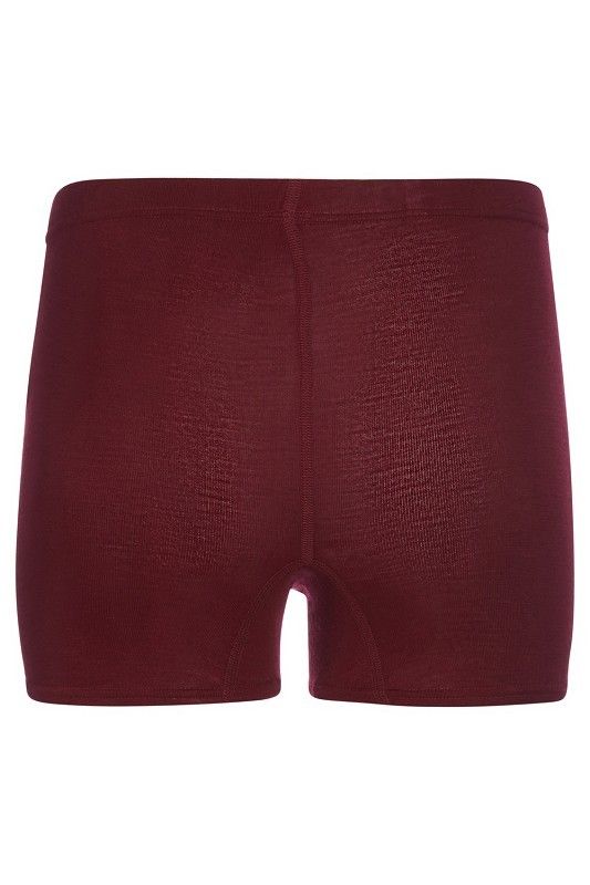 bordeauxrote Unterhose aus bio Wolle (kbT) und Seide, Freisteller von hinten