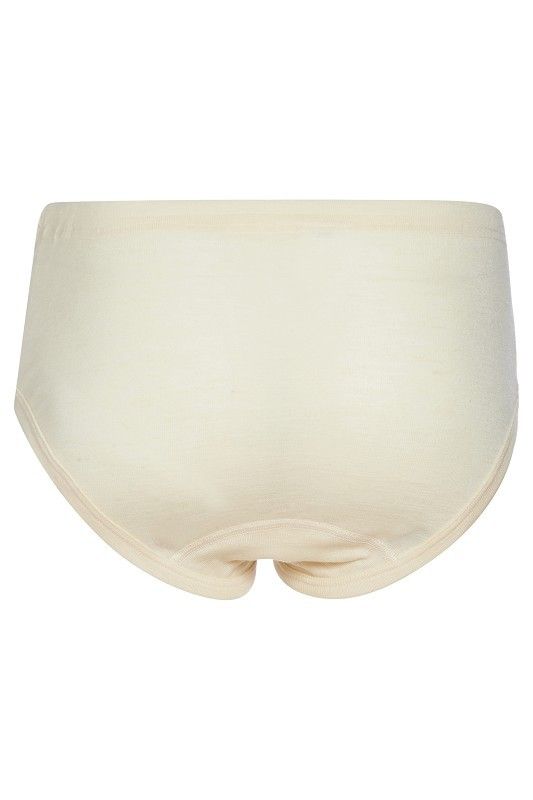 naturweißer Slip aus bio Wolle (kbT) und Seide, Freisteller von hinten