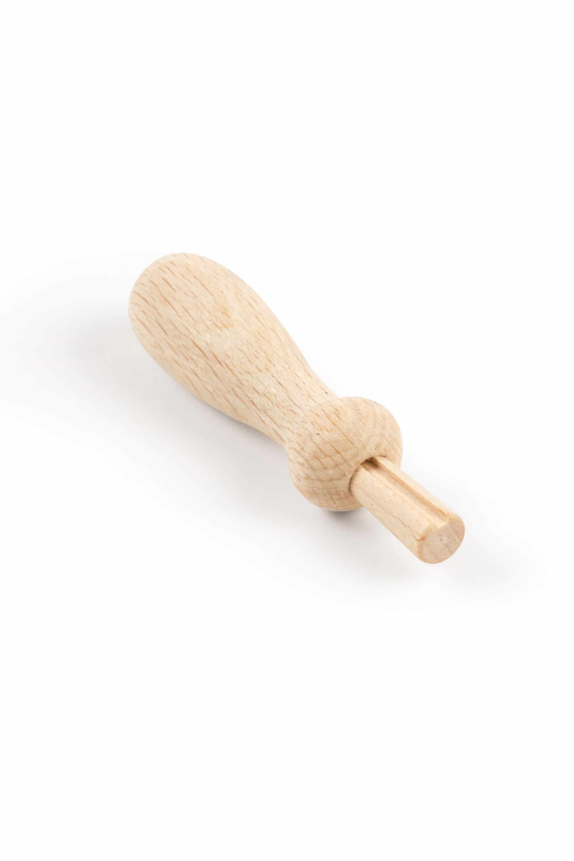 Holzgriff von Filznadelhalter für eine Nadel, Freisteller