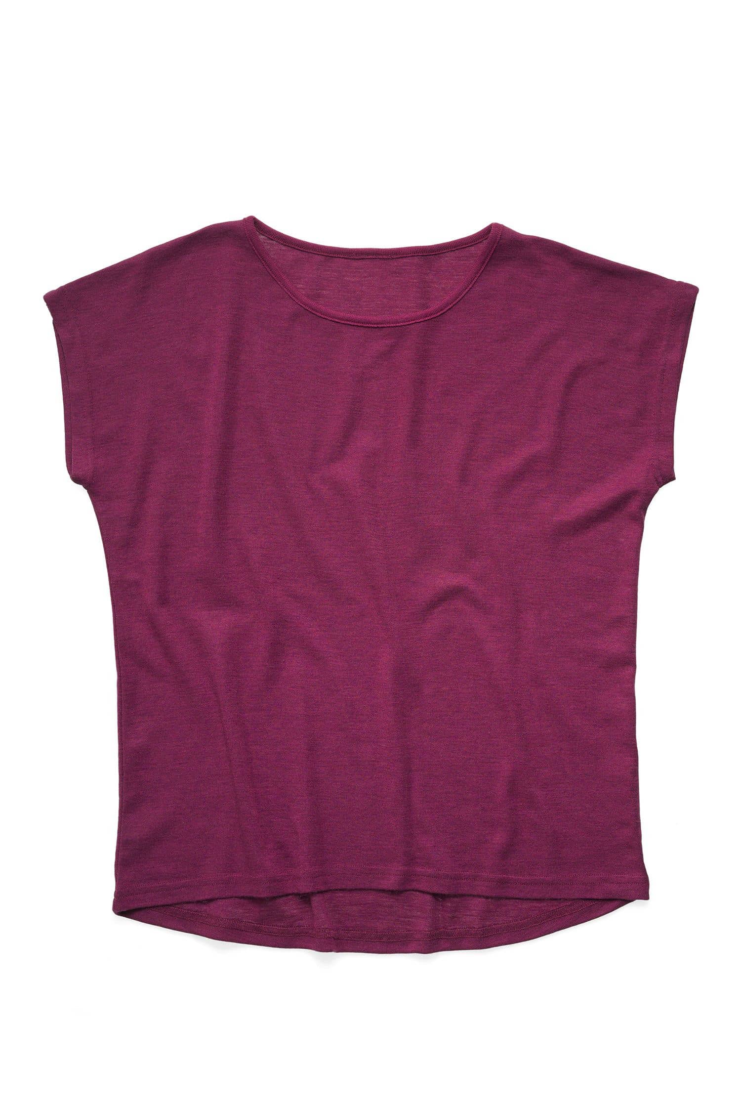 beerefarbenes oversize Shirt aus bio Wolle (kbT) und Seide, Freisteller