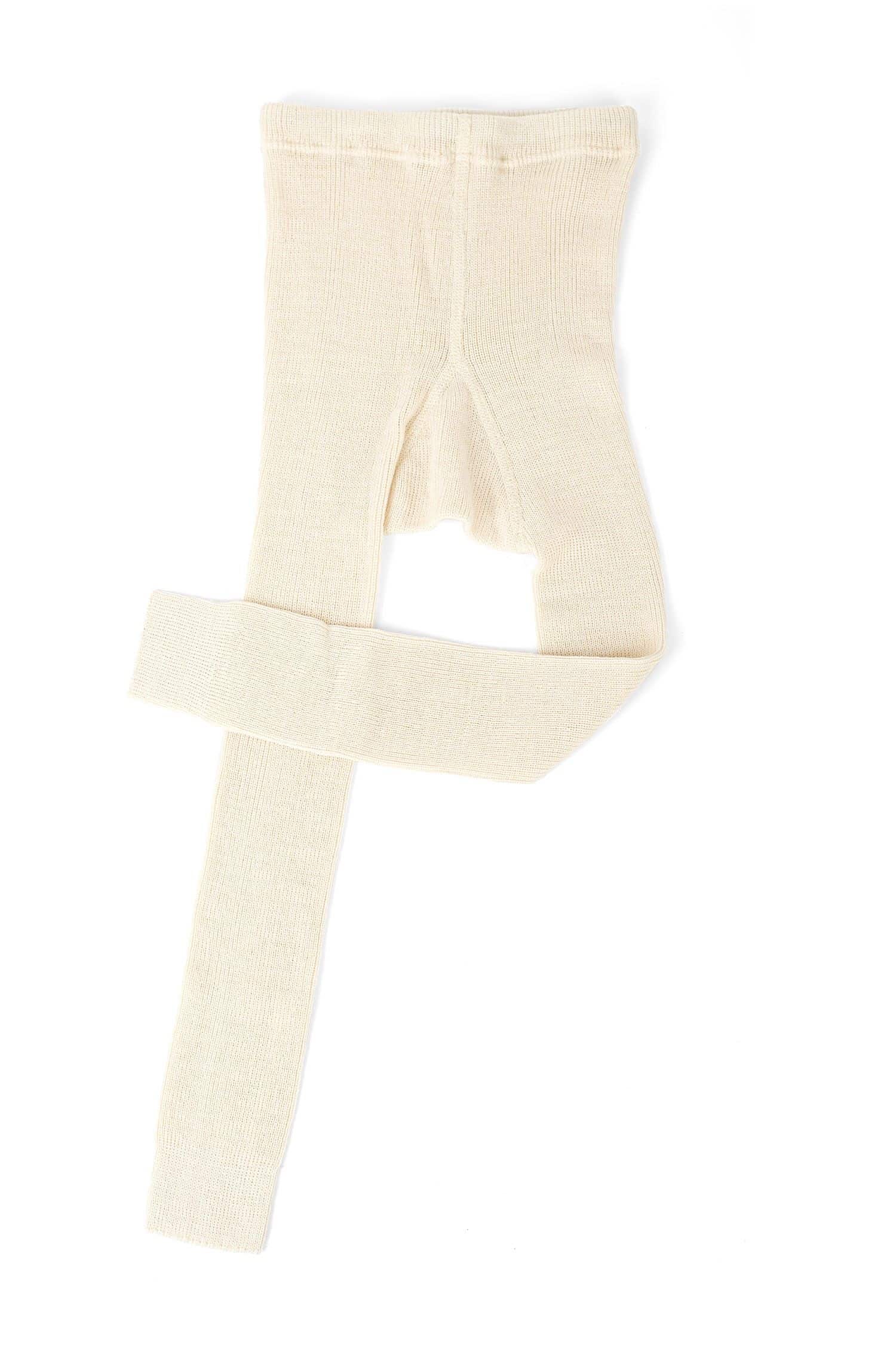 naturweiße Woll-Leggings aus bio Wolle (kbT), Freisteller von vorne