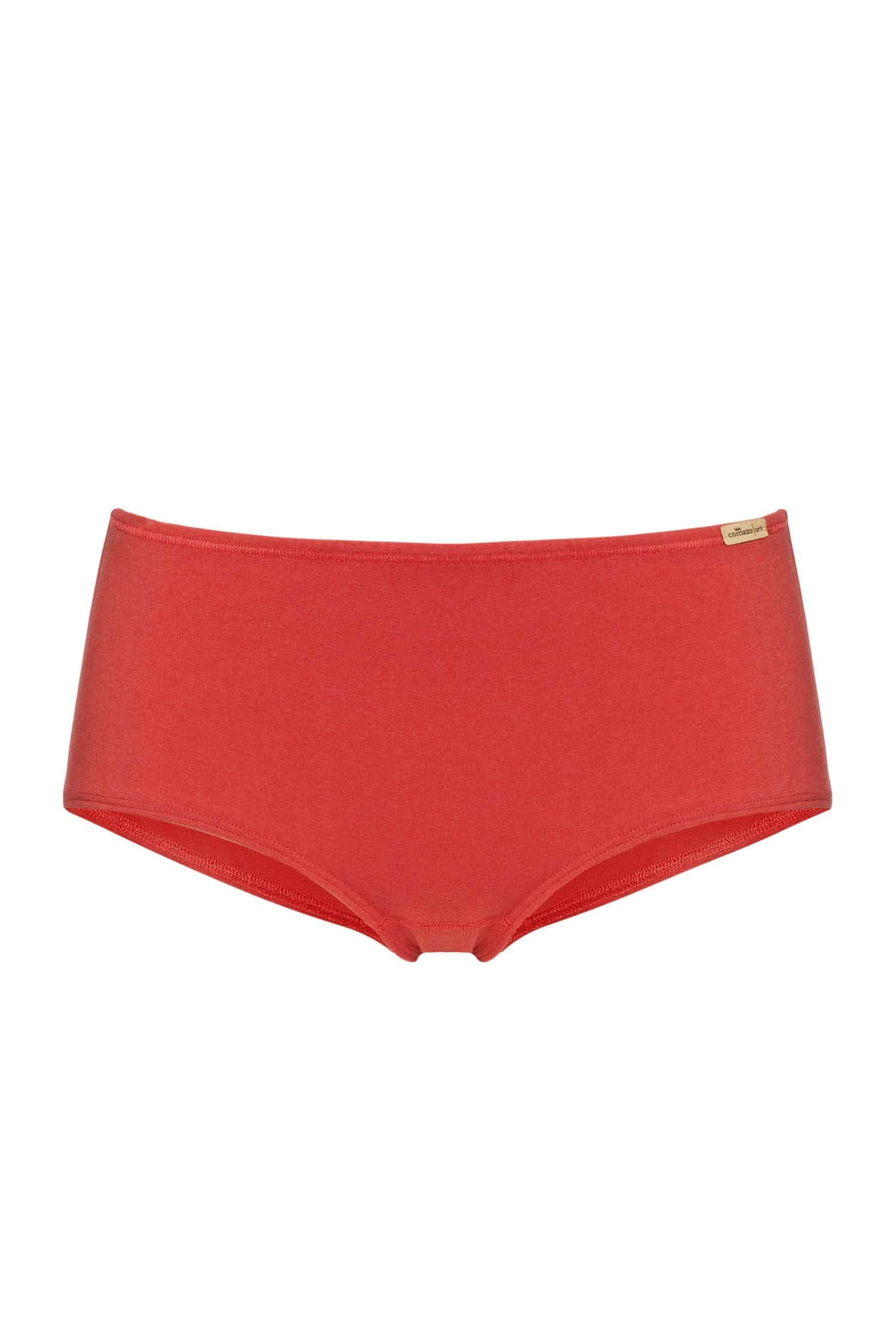 korallrote Panty aus bio Baumwolle (kbA) und Elasthan, Freisteller von vorne