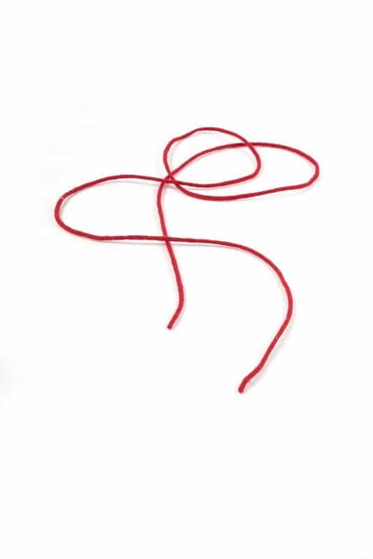 rote Filzschnur, Freisteller