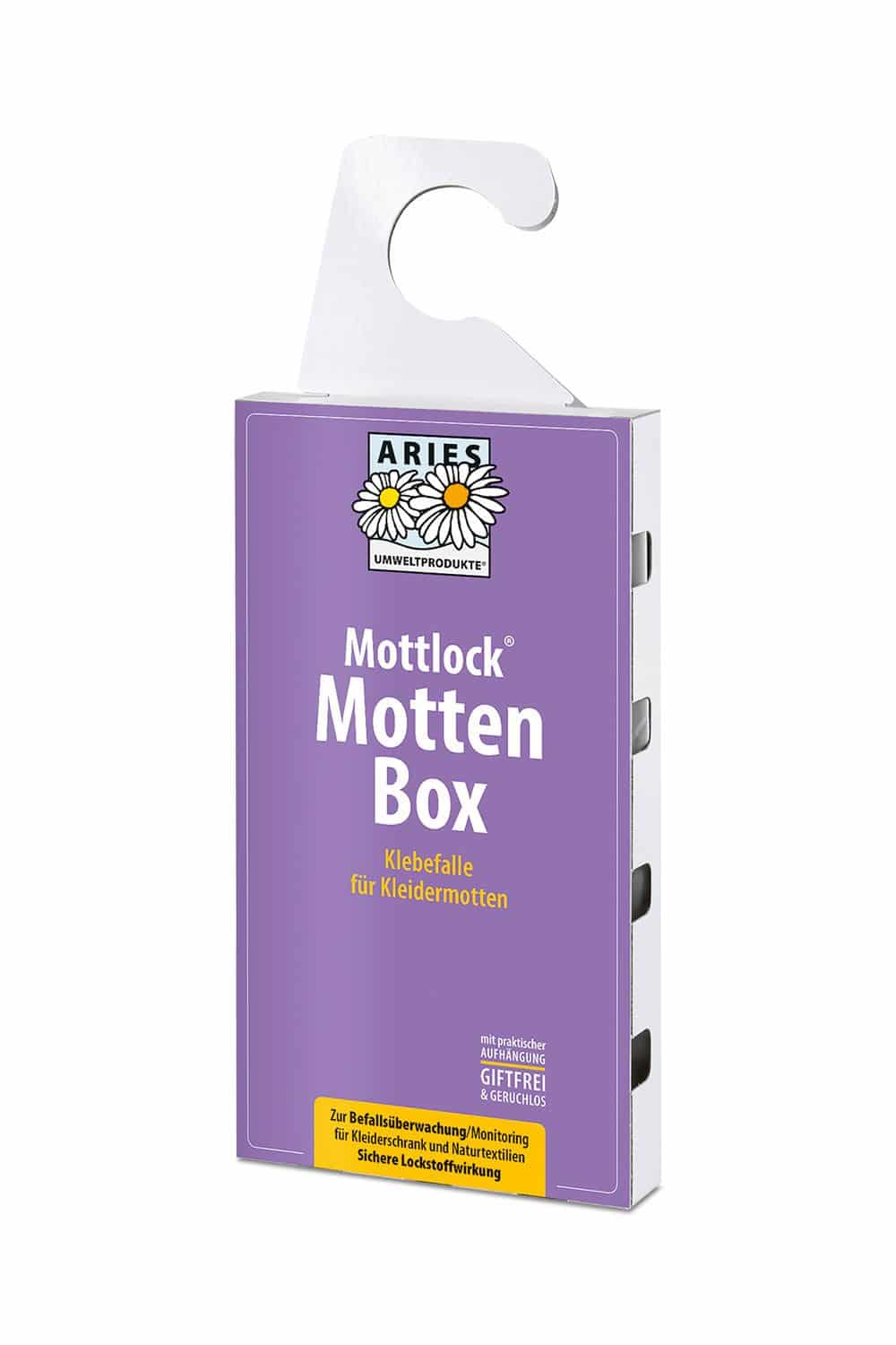 Aries Anti Mott Mottenbox Klebefalle gegen Kleidermotten in lila Karton, Freisteller