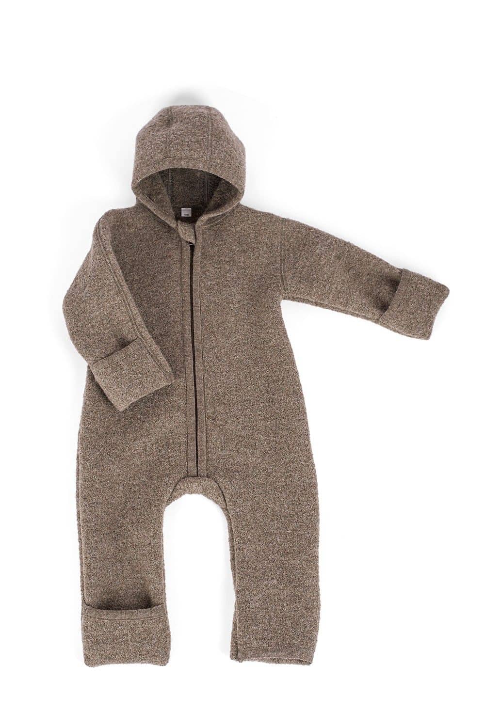 walnussbrauner Walkoverall aus bio Wolle (kbT) vom Finkhof, Freisteller