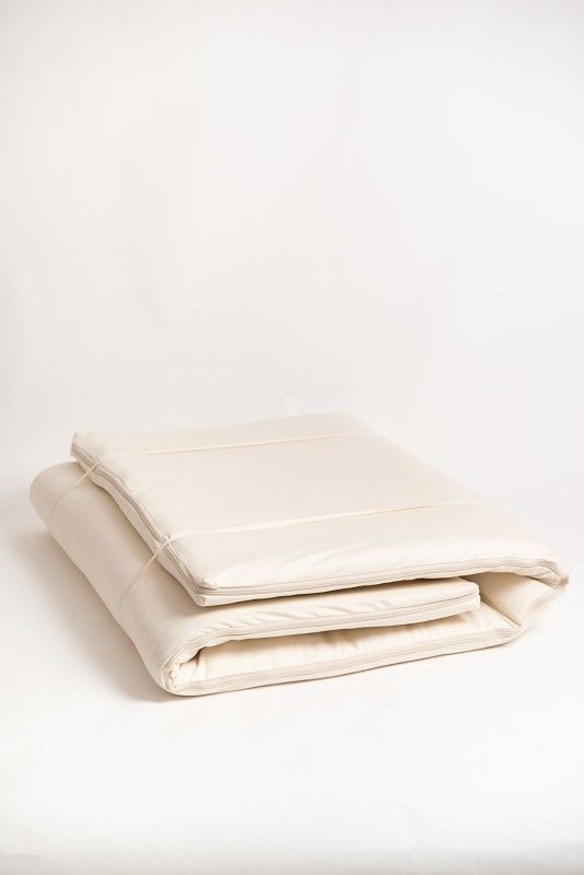 zusammengefaltete Besuchermatte vom Finkhof aus bio Wolle (kbT), Kokos, bio Baumwolle (kbA) in 90x200cm mit Niemschutz