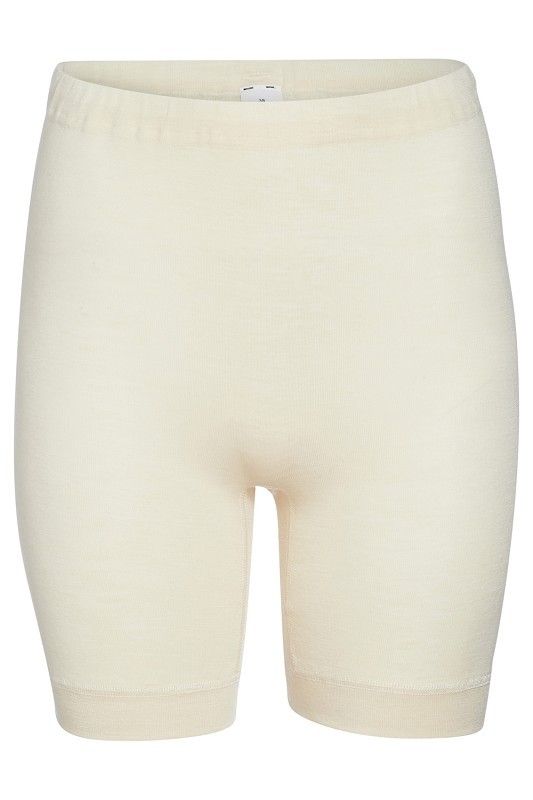 naturweiße kurze Hose aus bio Wolle (kbT) und Seide, Freisteller von vorne