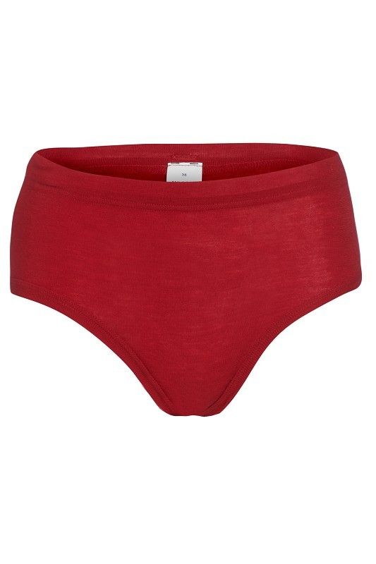 roter Wollslip aus bio Wolle (kbT), Freisteller von vorne