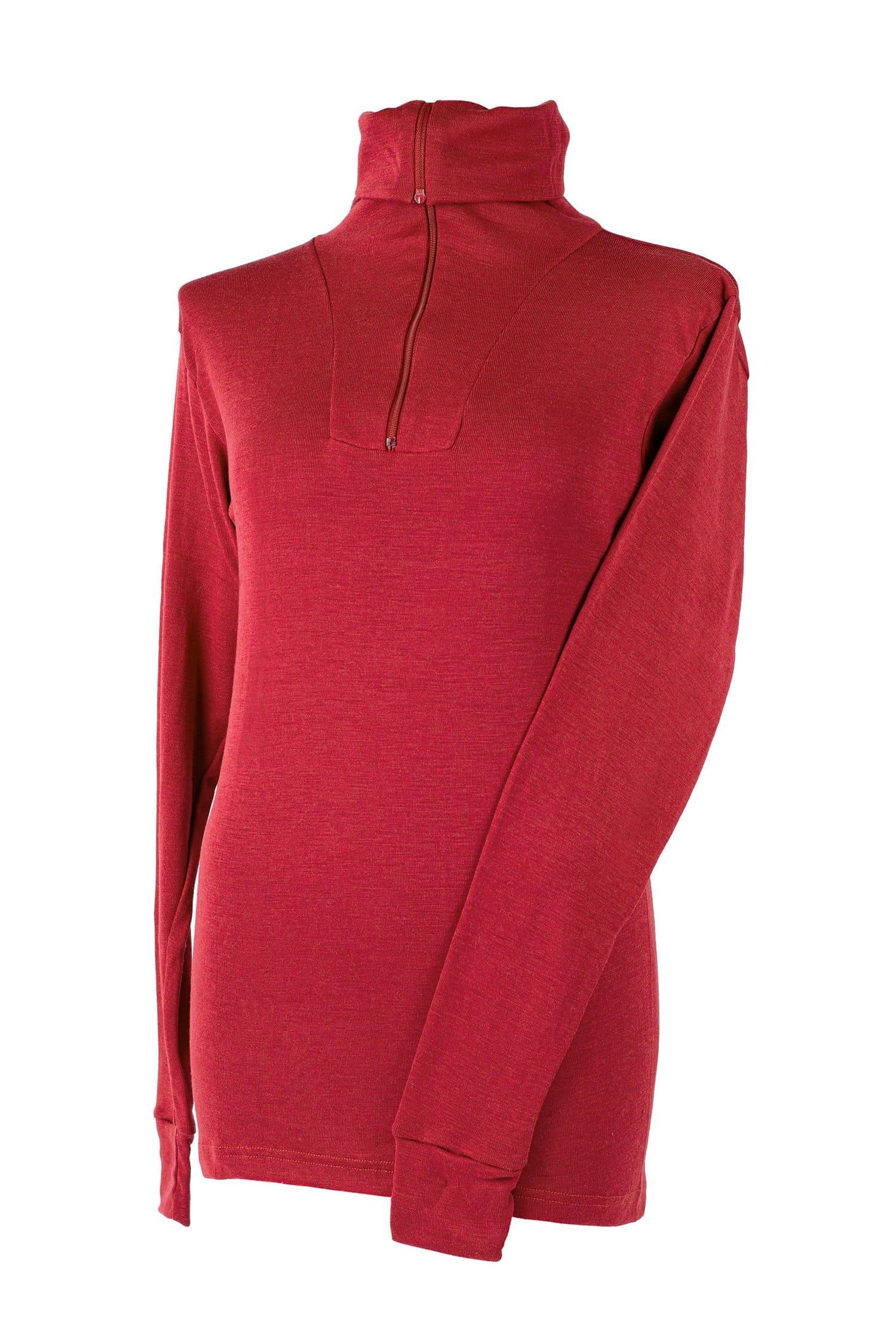 roter Sportrolli aus bio Wolle (kbT) und Seide mit Reißverschluss, Freisteller