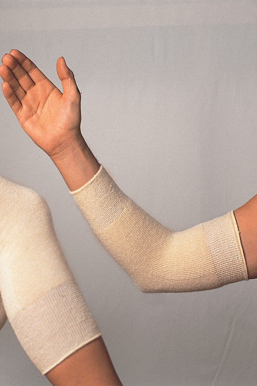 Ellbogenwärmer naturweiß naturweiße Ellbogenwärmer aus bio Wolle (kbT), Seide, Baumwolle und Elasthan