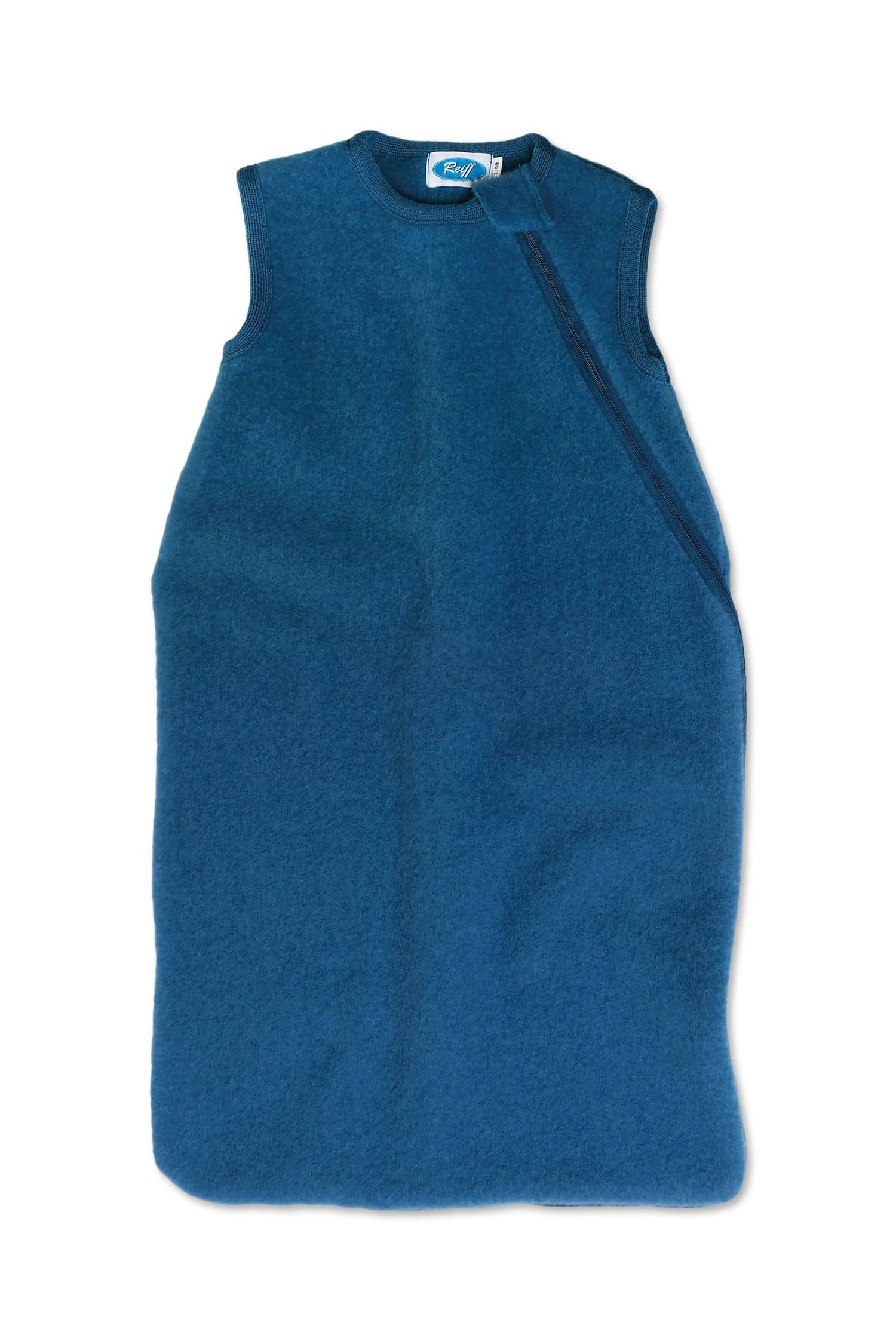 blauer Wollfleece Schlafsack aus bio Wolle (kbT)