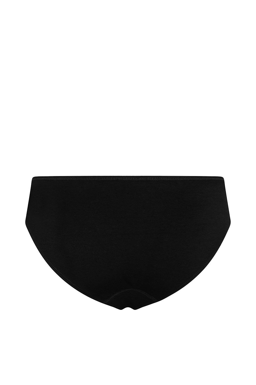 schwarzer Damenslip aus bio Baumwolle(kbA) und Elasthan, Freisteller von hinten