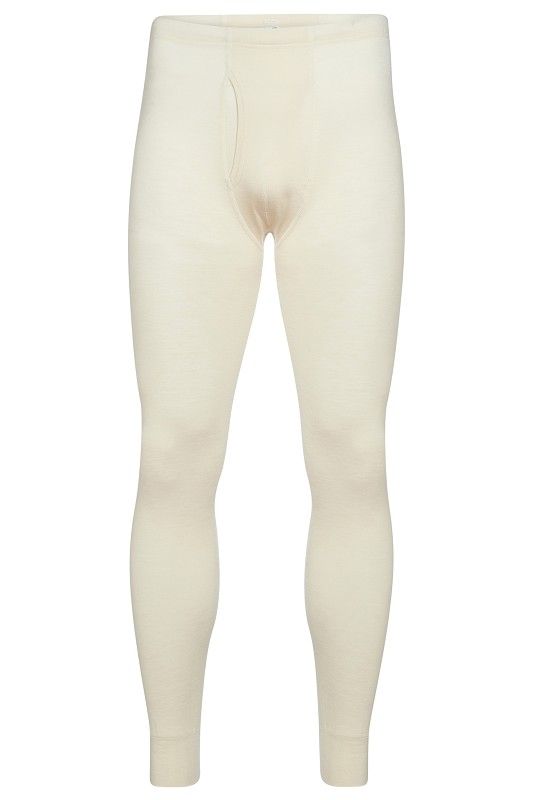 naturweiße lange Wollunterhose aus bio Wolle (kbT), Freisteller
