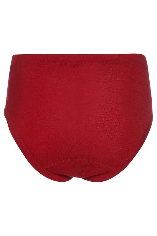 roter Wollslip aus bio Wolle (kbT), Freisteller von hinten