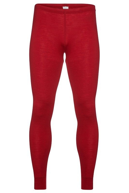 rote lange Unterhose aus bio Wolle (kbT) für Herren, Freisteller von vorne