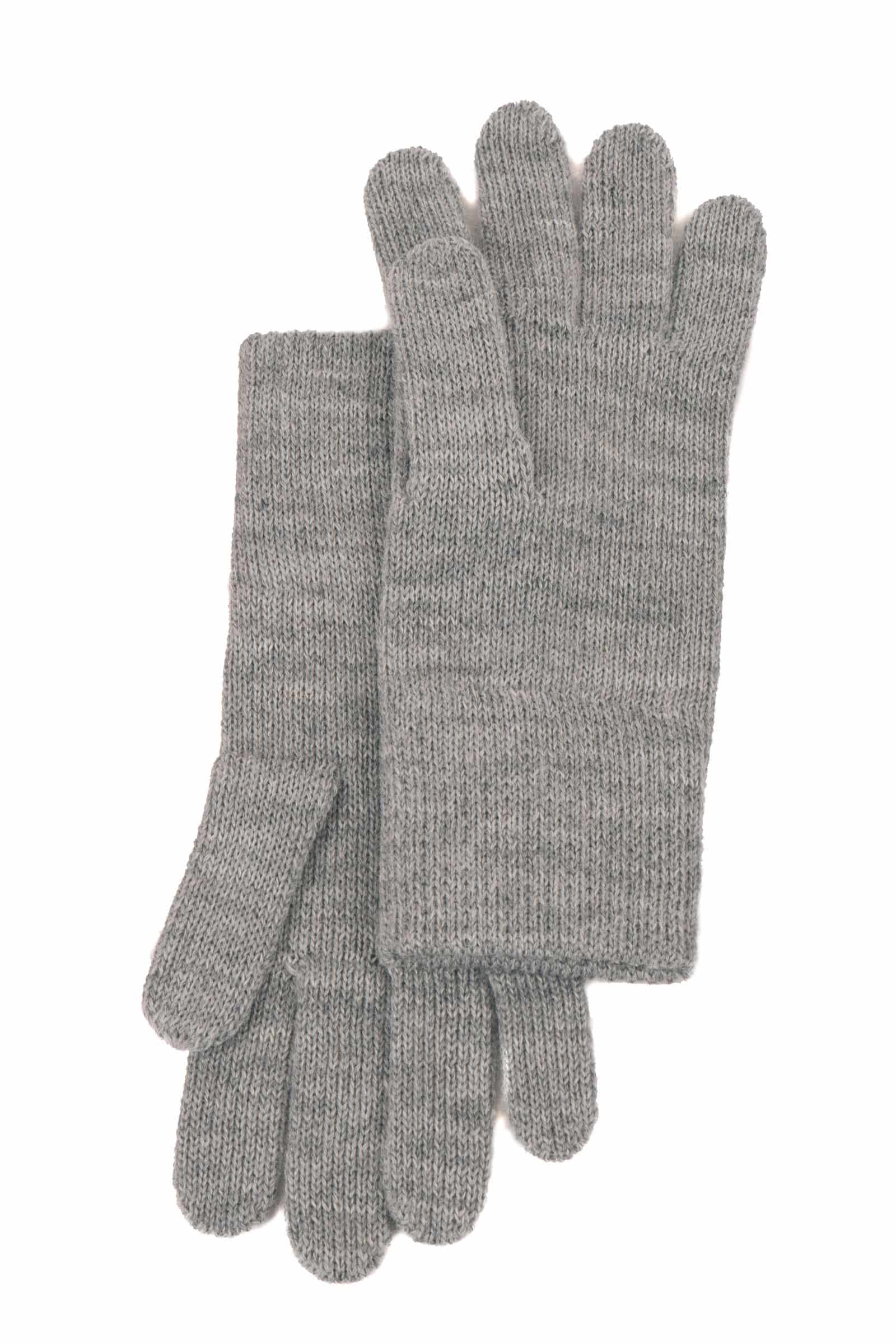 graue Strickhandschuhe mit Fingern aus bio Wolle (kbT) vom Finkof, Freisteller