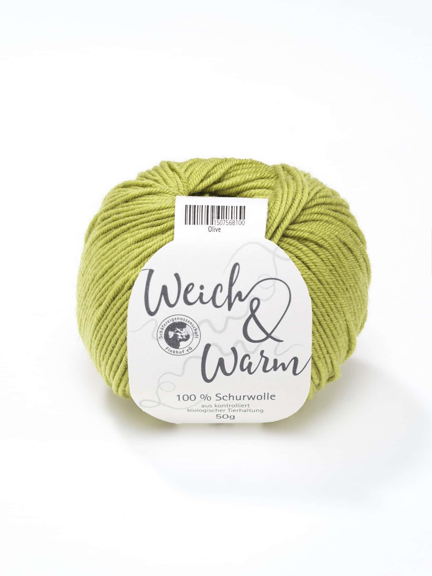 Merinowolle Weich & Warm olive Olivegrüne Merinowolle Weich und Warm vom Finkhof aus Bio-Wolle, Freisteller