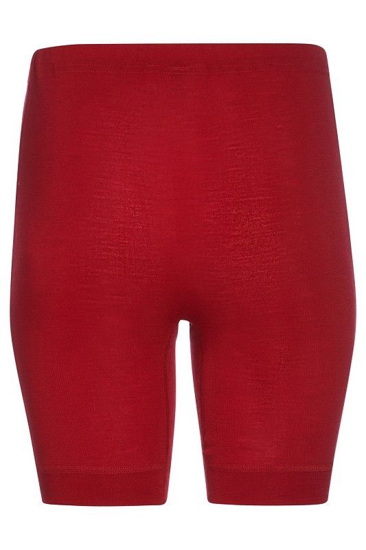 rote Wollbermuda aus bio Wolle (kbT), Freisteller von hinten