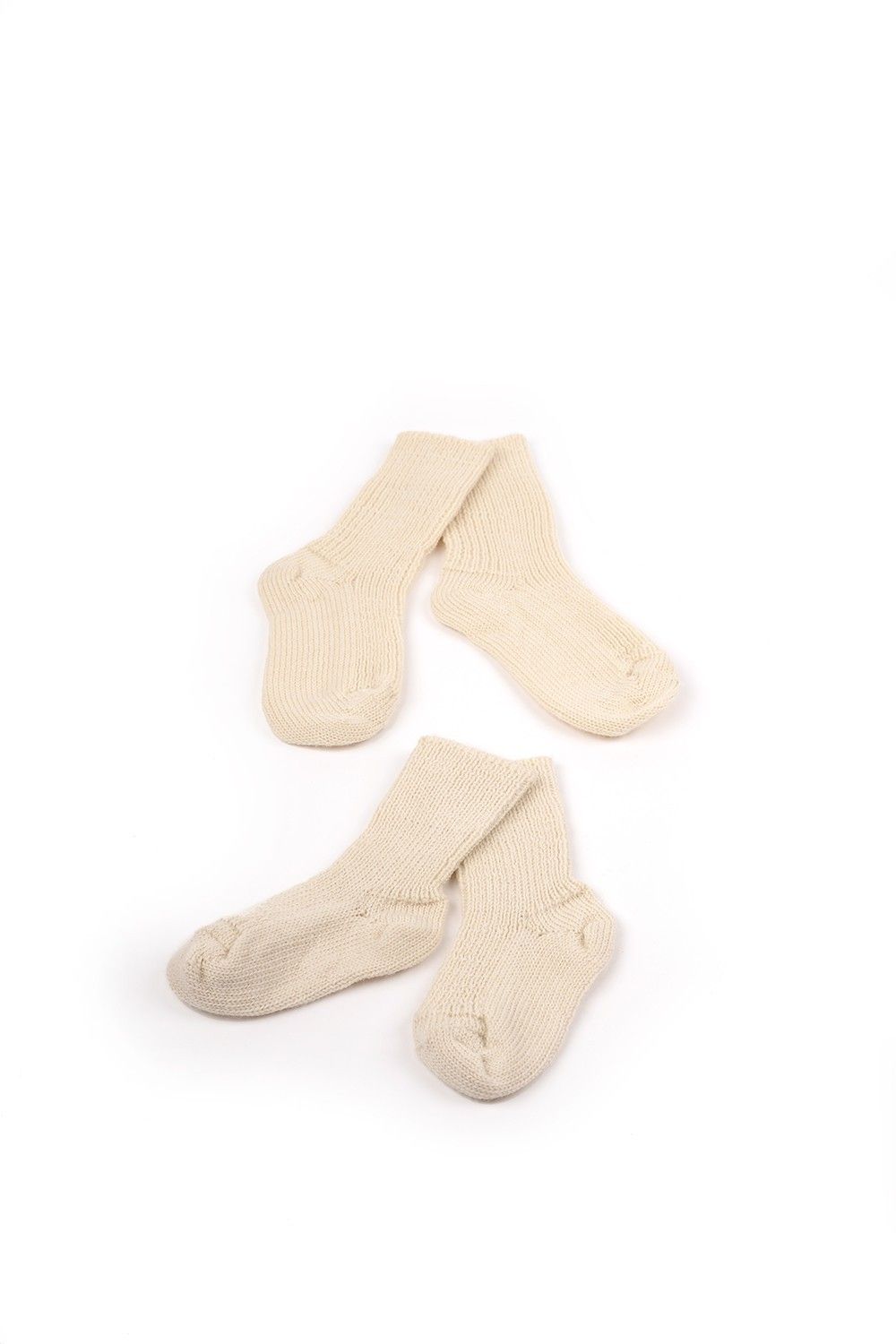 naturweiße Wollsocken aus bio Wolle (kbT), Freisteller