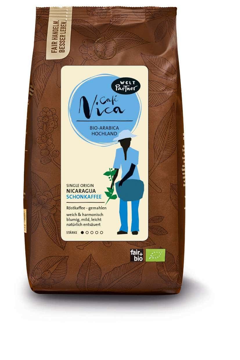500g Packung von Cafe Nica Schonkaffe von WeltPartner, Freisteller