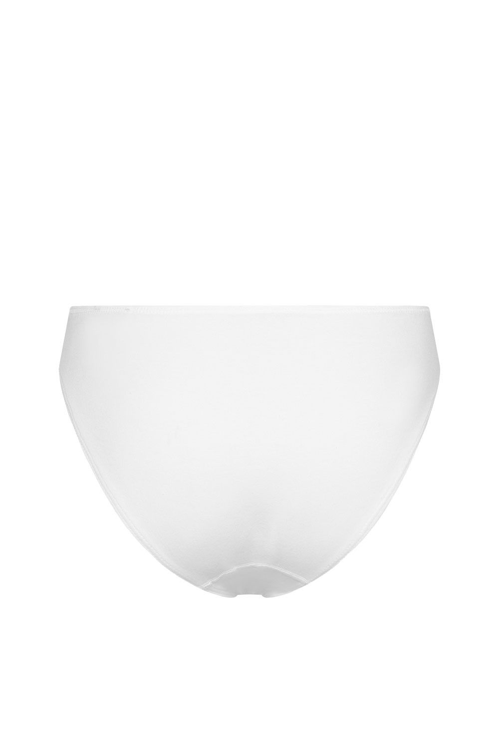 weißer Damenslip aus bio Baumwolle (kbA) und Elasthan, Freisteller von hinten