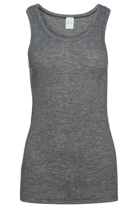 graues Top aus bio Baumwolle (kbA), bio Wolle (kbT) und Seide, Freisteller von vorne für Frauen