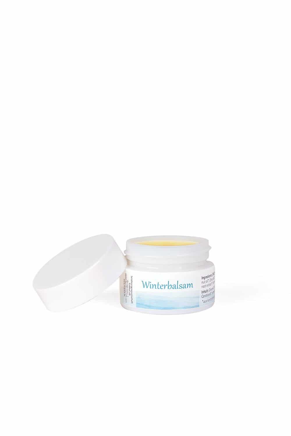 Finkhof Winterbalsam 15 ml im offenen Glastiegel – Naturkosmetik mit Wollwachs, Olivenöl & Sheabutter, Detailansicht