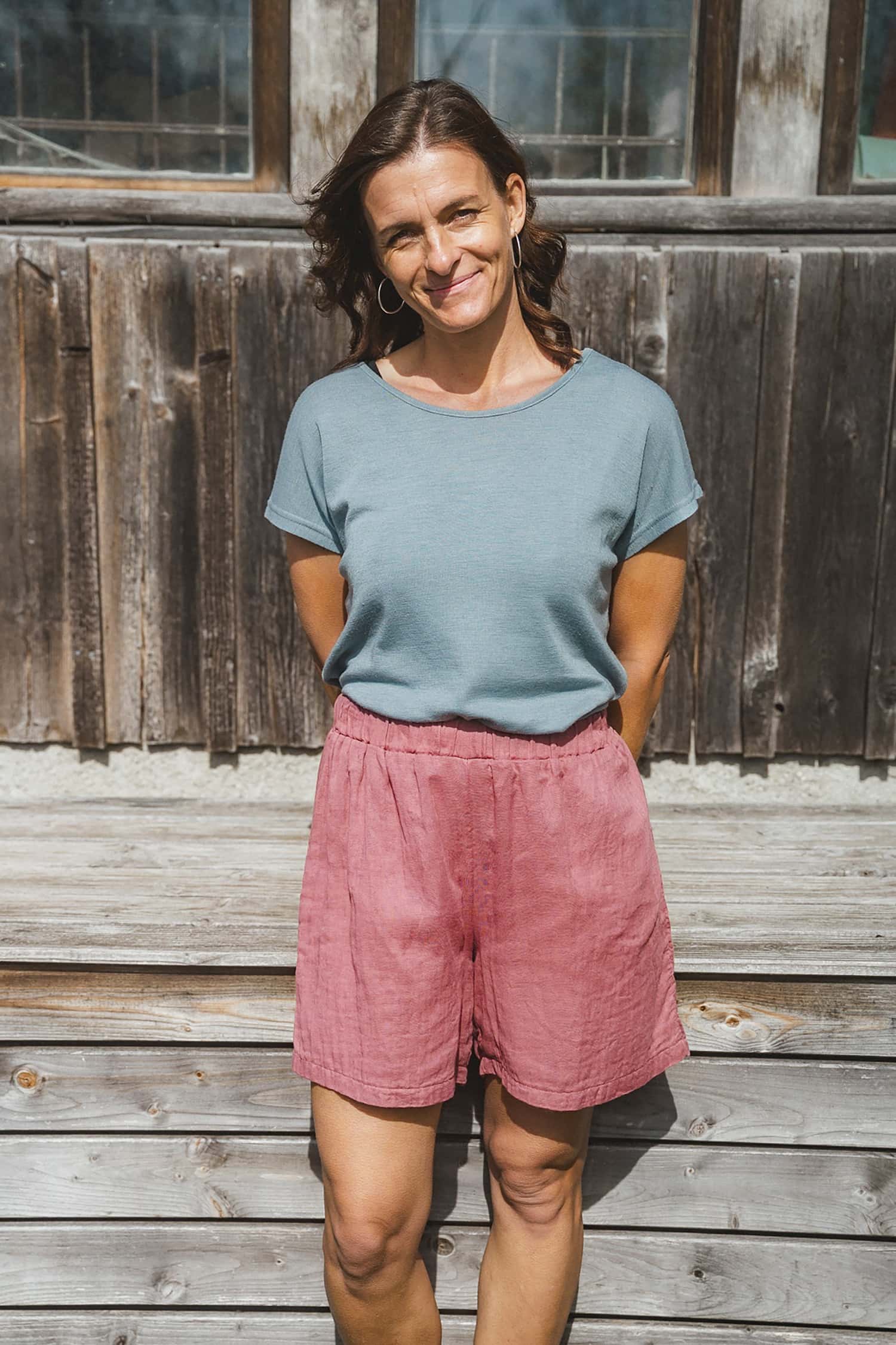 Damenshorts aus Bio-Baumwoll-Musselin Damenshorts aus Bio-Baumwoll-Musselin