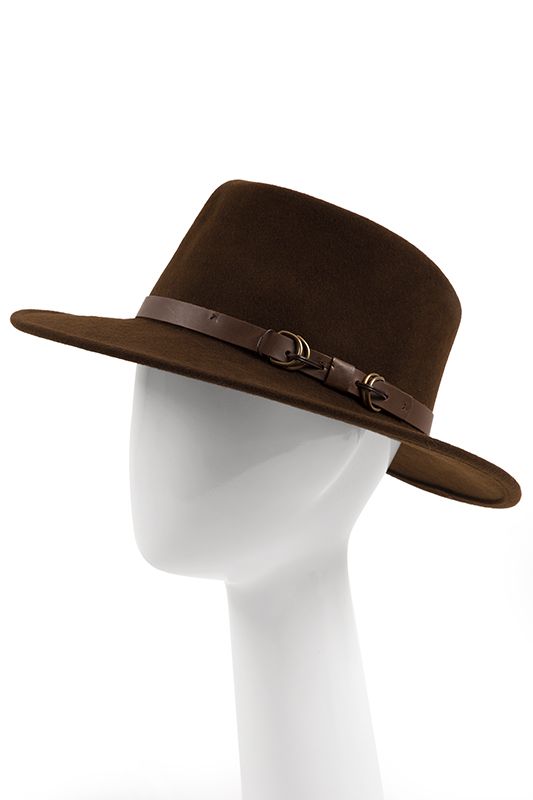 Puppenkopf mit dunkelbraunem Walkhut