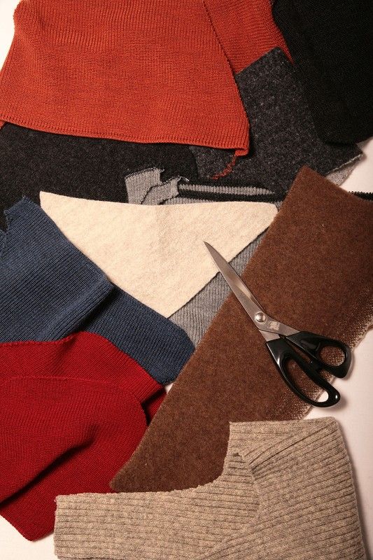 Stoffreste-Packung Finkhof Stoffreste aus Strick- und Webstoffen mit einer Schere