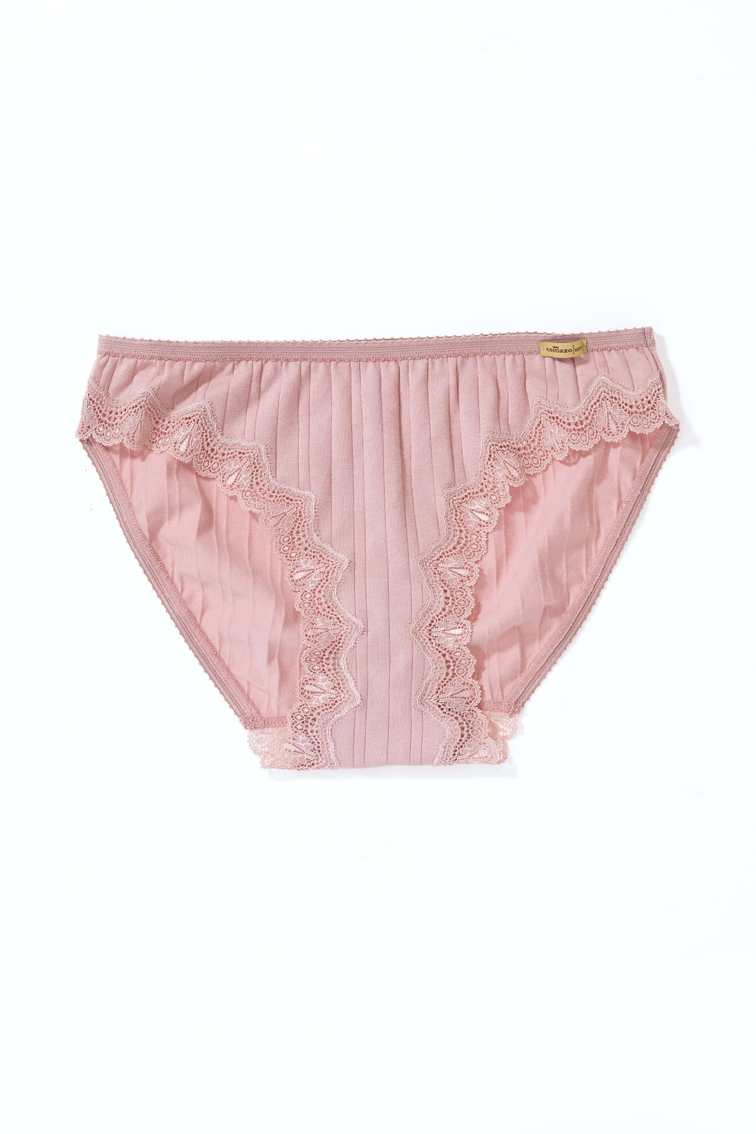 Damen-Baumwollslip mit Spitze aus Bio-Baumwolle