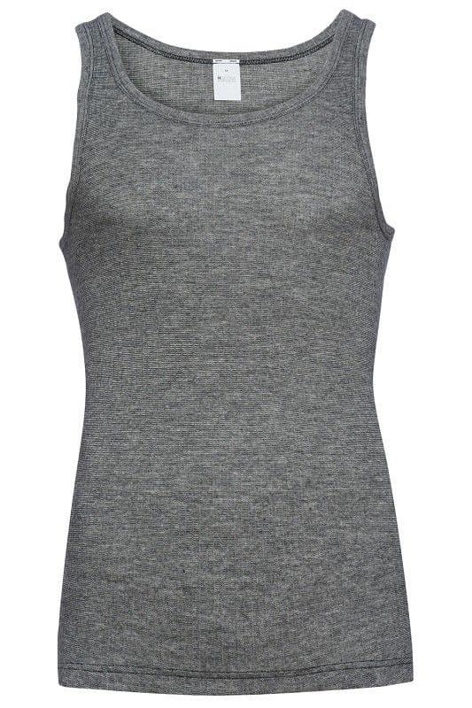 graues Top aus bio Baumwolle (kbA), bio Wolle (kbT) und Seide, Freisteller von vorne für Herren