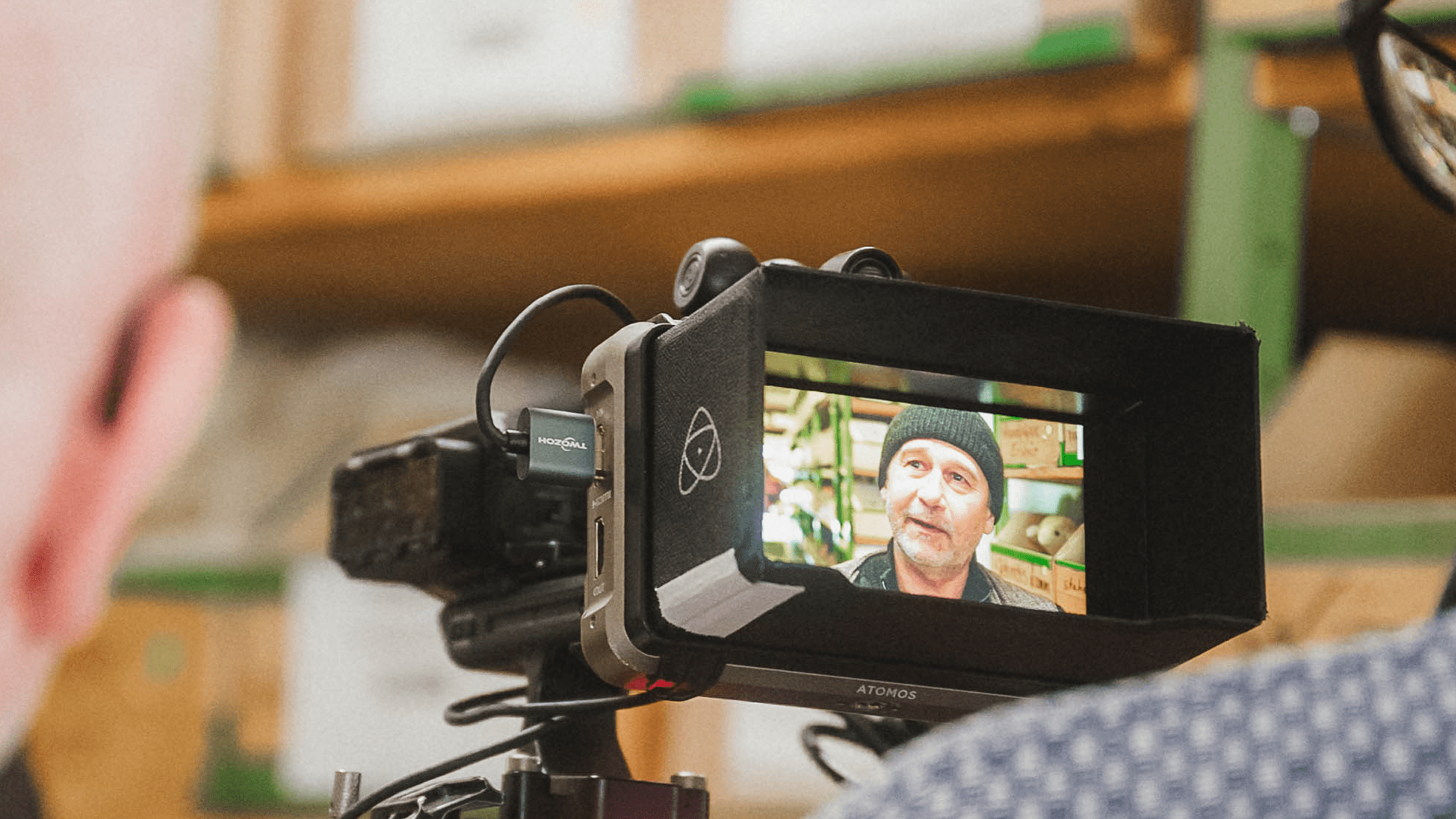 behind the scenes bei einem Videodreh