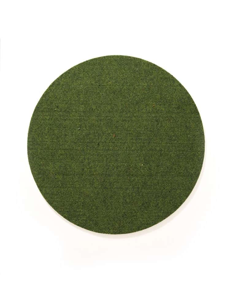 runde Finkhof Sitzauflage in grün aus bio Wolle (kbT), Freisteller