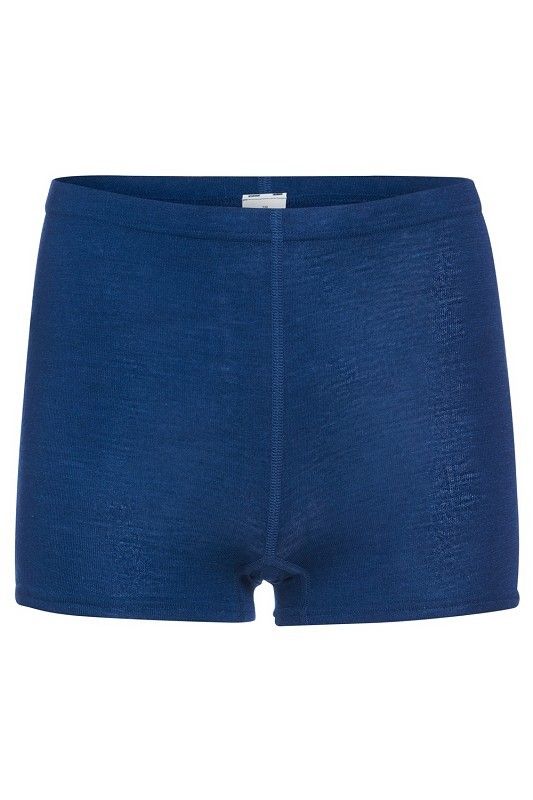 dunkelblaue Panty aus bio Wolle (kbT) und Seide, Freisteller von vorne