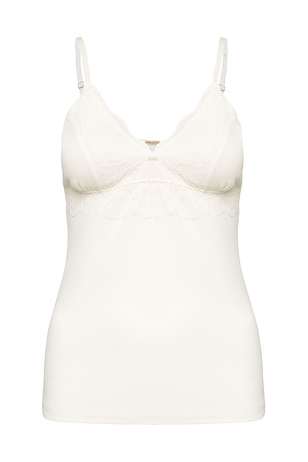 naturweißes BH Spitzenhemd aus bio Baumwolle (kbA) und Elasthan, Freisteller