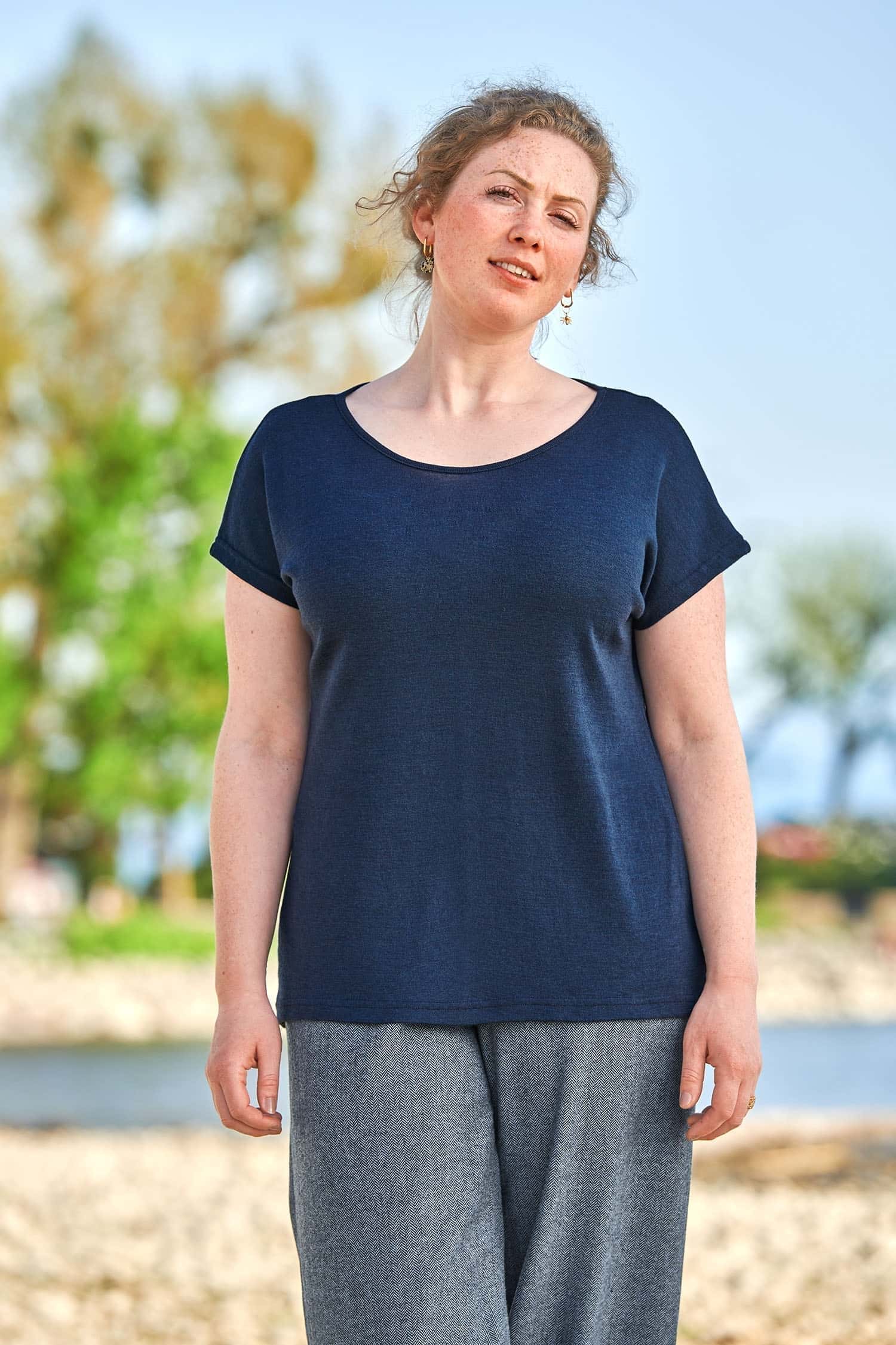 Damen-Oversize Shirt aus Wolle-Seide mit Bio-Fasern Damen-Oversize Shirt aus Wolle-Seide mit Bio-Fasern