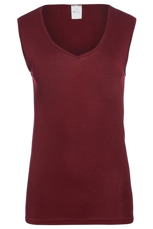 bordeauxrotes Unterhemd aus bio Wolle (kbT) und Seide, Freisteller