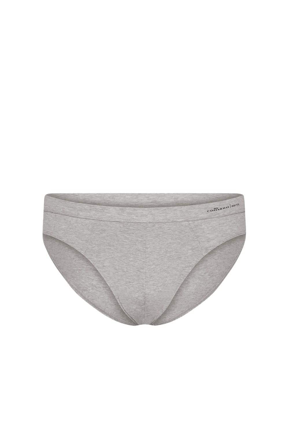 hellgraumelierter Slip aus bio Baumwolle (kbA) und Elasthan, Freisteller von vorne