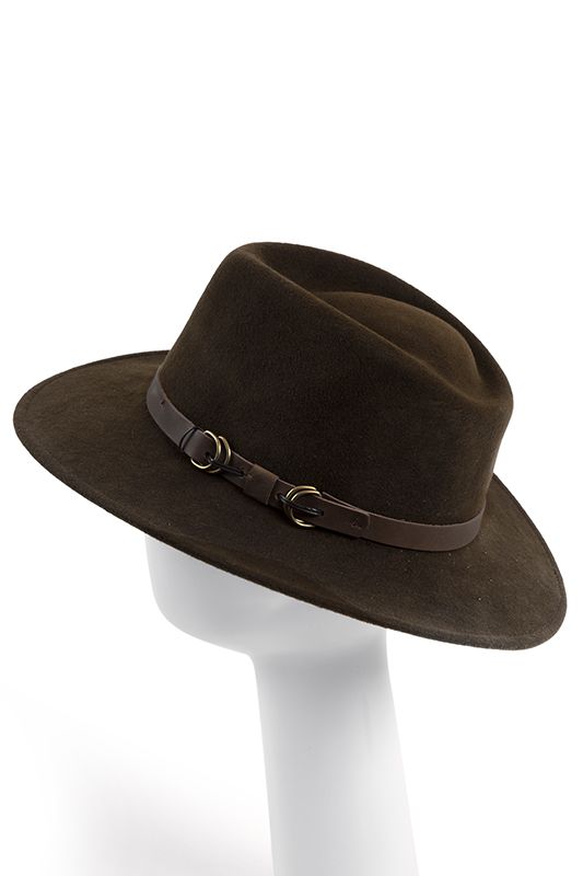 Puppenkopf mit dunkelbraunem Walkhut