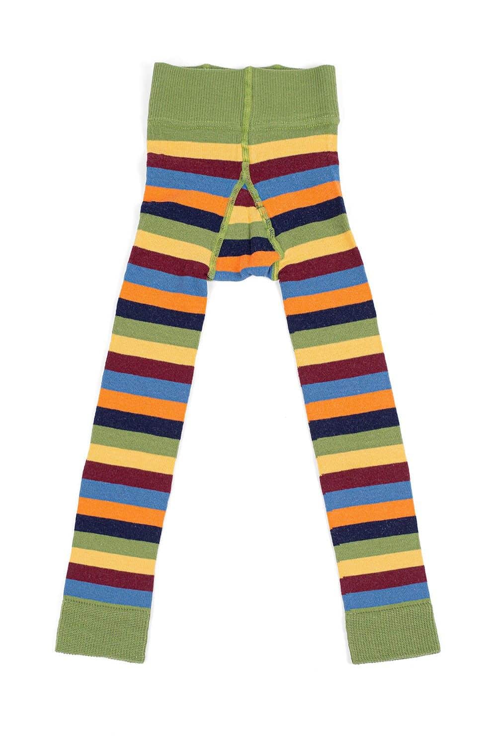 Kinder Leggings mit bunten Streifen aus bio Baumwolle (kbA) und Elasthan, Freisteller von vorne