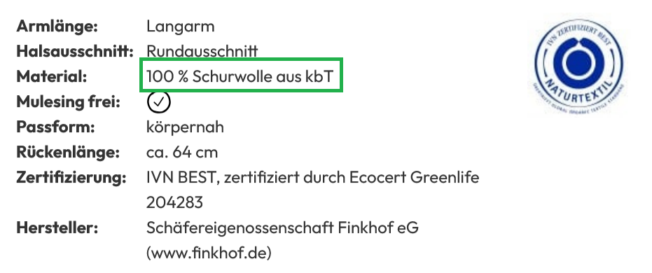Finkhof Screenshot Produktdatenblatt Onlineshop kbT hervorgehoben