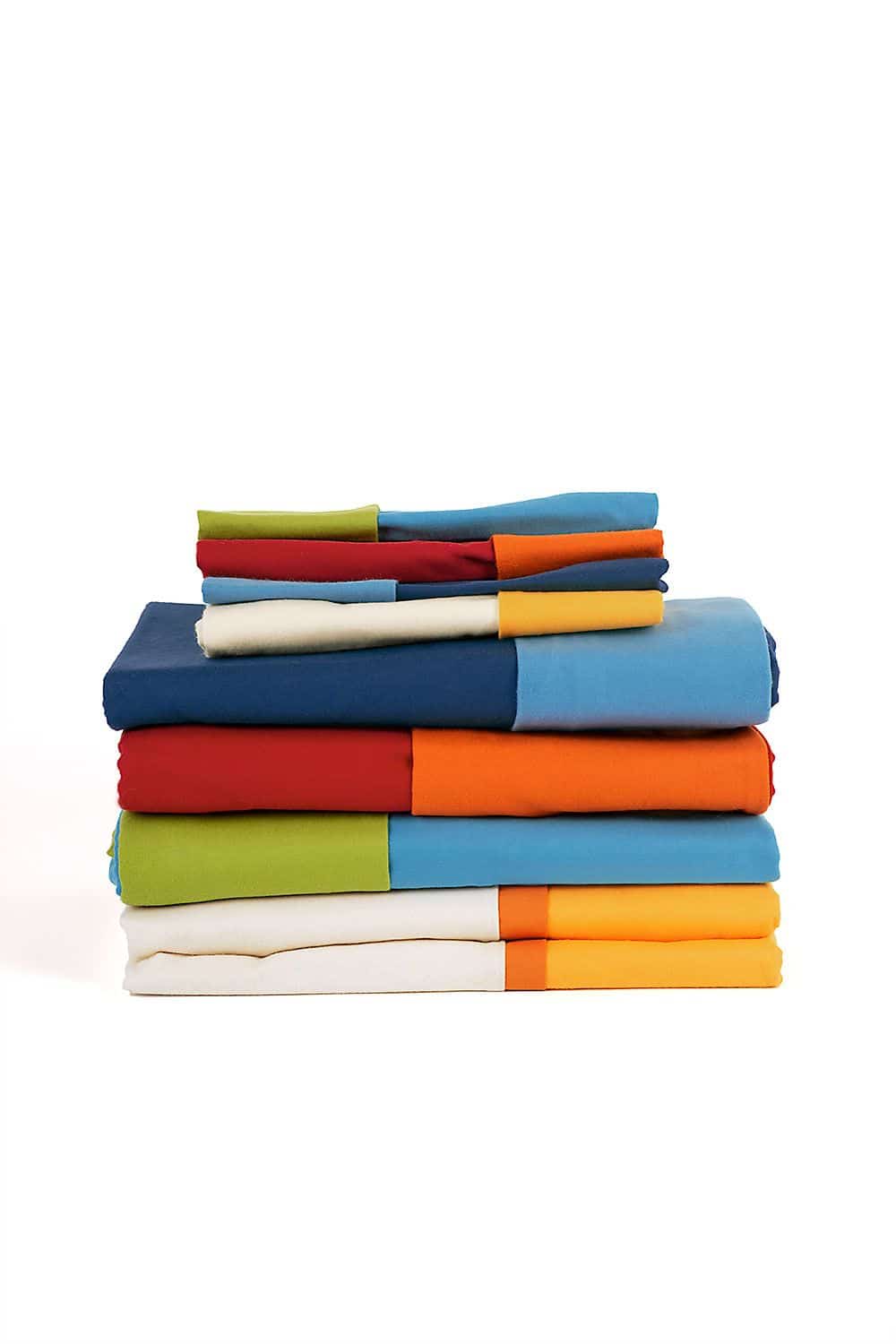 Biberwendebettwäsche Wendebezug aus Biberbettwäsche mit bio Baumwolle (kbA) gestapelt in verschiedenen Farben