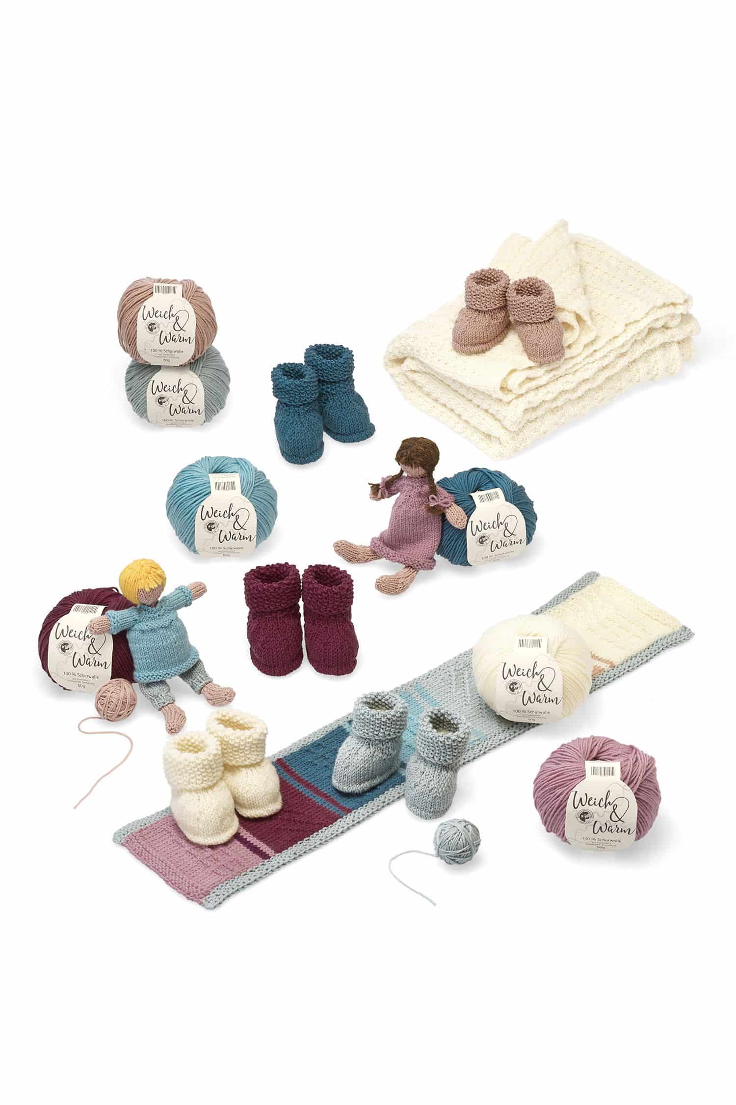 Finkhof Merinowolle Weich&Warm aus bio Wolle (kbT) in verschiedenen Farben als Knäule und mit Strickprojekten