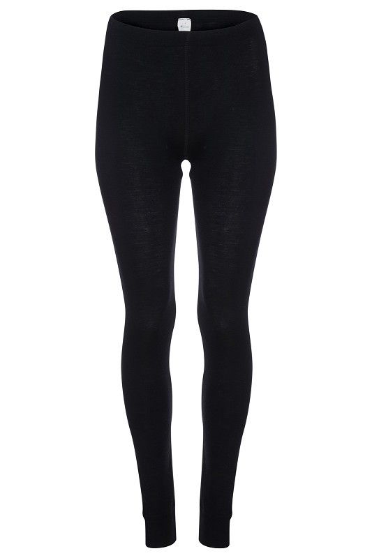 schwarze lange Unterhose aus bio Wolle (kbT) und Seide für Frauen, Freisteller