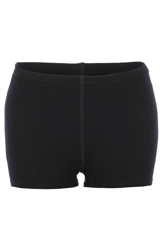 schwarze Panty aus bio Wolle (kbT) und Seide, Freisteller von vorne