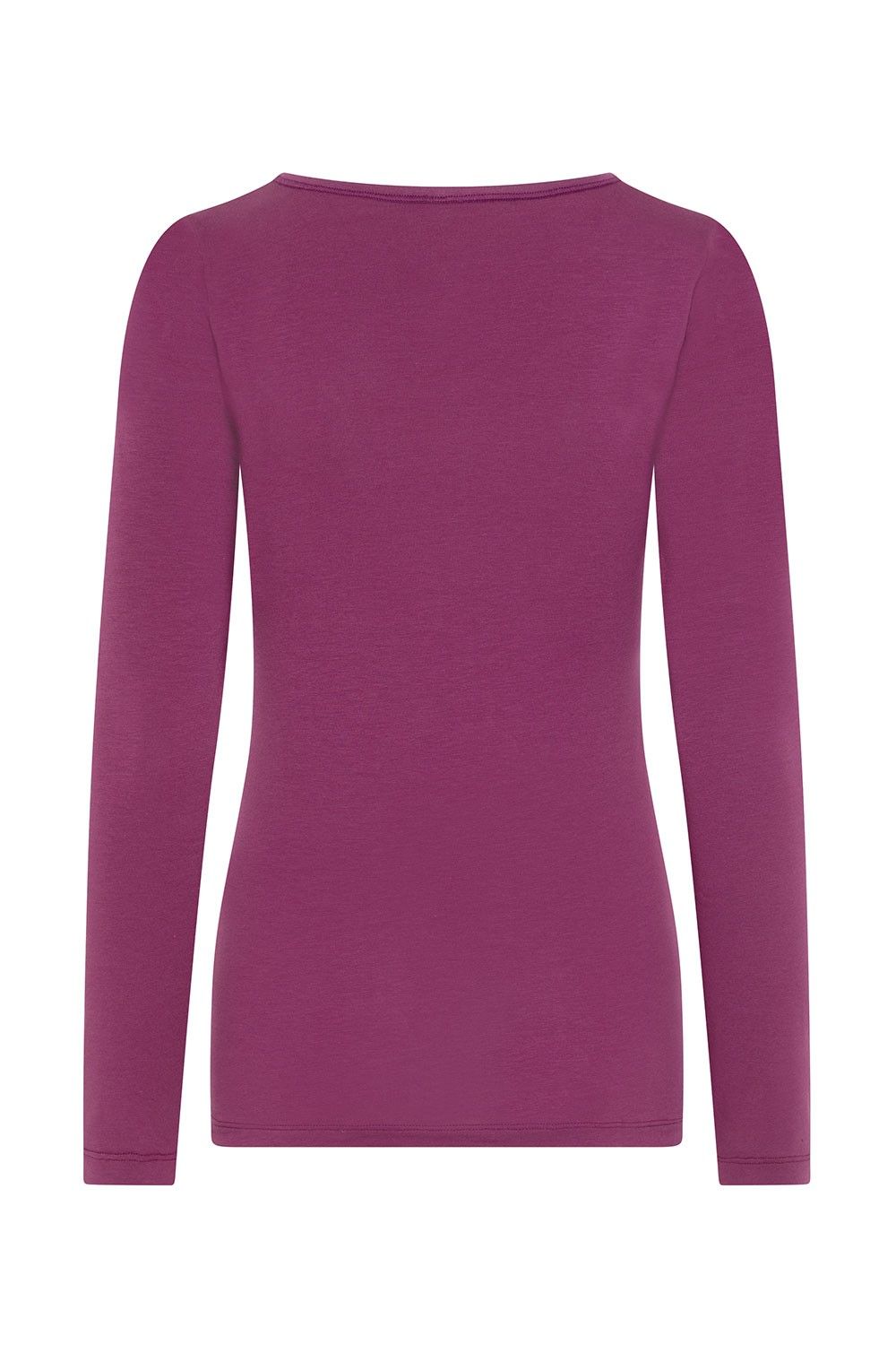 beerefarbenes Langarmshirt, Freisteller von hinten