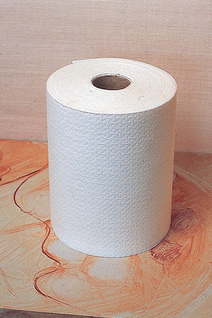 Windelvlies - Papiereinlagen weiße Rolle Windelvlies Papiereinlagen auf gemustertem Untergrund