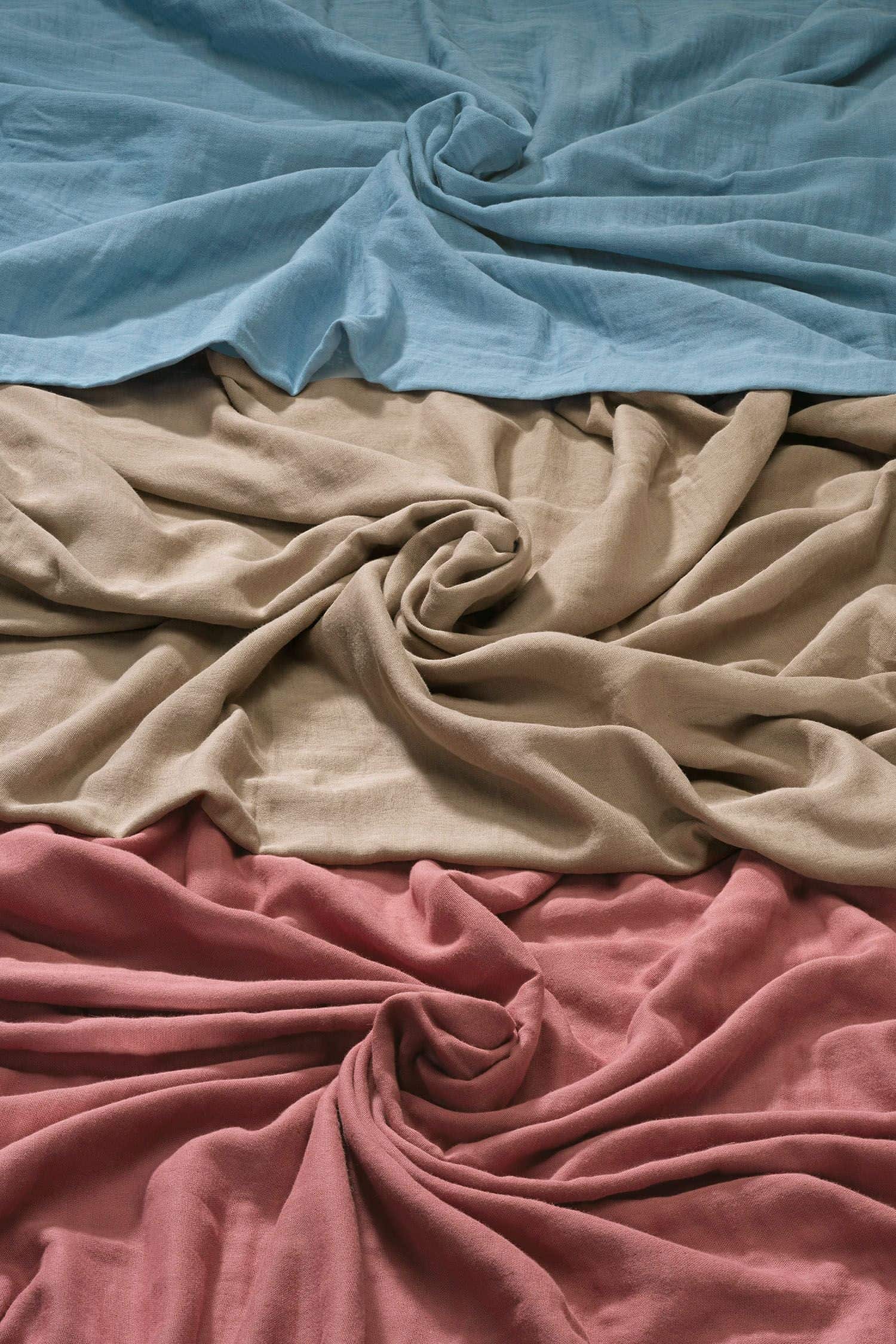 Baumwoll-Musselin Baumwollmusselinstoff aus bio Baumwolle (kbA) vom Finkhof in drei Farben