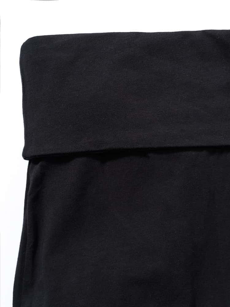 Bund der schwarzen Yogahose aus bio Baumwolle (kbA) und Elastan